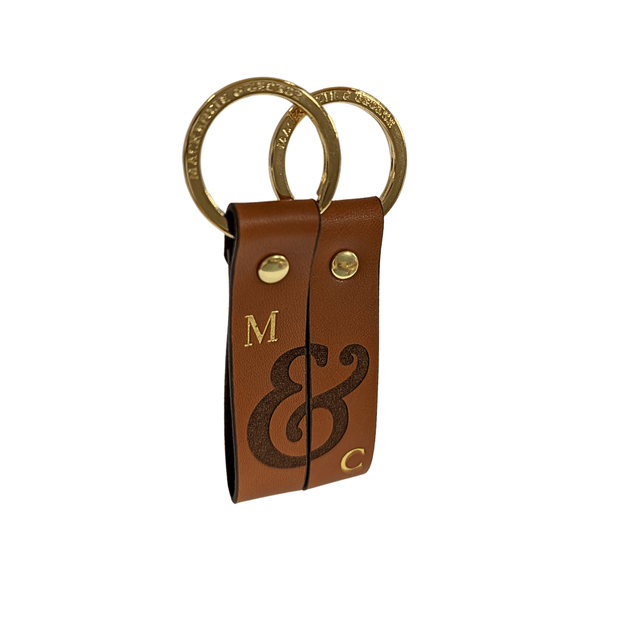 Mackenzie & George British-made-leather-goods Couples Keyrings tan oak brown chocolate mahogany